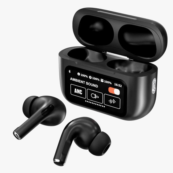 Black New A9 Pro Apple Airpods Anc/enc Zhongkelqnxun Touch Control Bt 5.4 Earbuds - Image 2