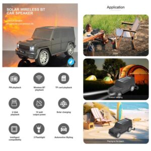 Kisonli B2 10w Solor Charging Fm Modern Car Wireless Portable Bluetooth Speaker - Image 4