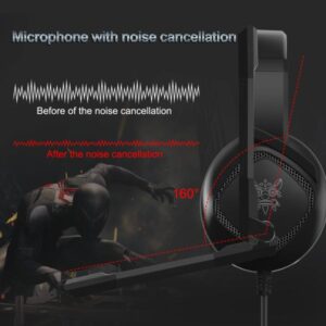 Onikuma K19 Rgb Wired Stereo Gaming Headset True Noise Cancellation, Usb+3.5mm Audio Plug For Ps4/pc/xbox One Controller/laptop, Black - Image 2