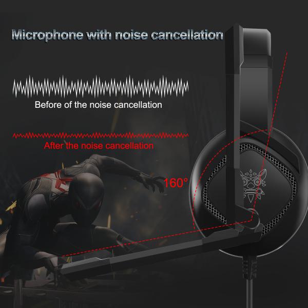 Onikuma K19 Rgb Wired Stereo Gaming Headset True Noise Cancellation, Usb+3.5mm Audio Plug For Ps4/pc/xbox One Controller/laptop, Black - Image 2