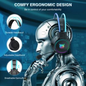 Onikuma-x15 Pro Rgb Head Beam With Mic, 3.5mm Wired Earphones, Durable Stereo Surround, Rgb Gaming Headset - Image 2