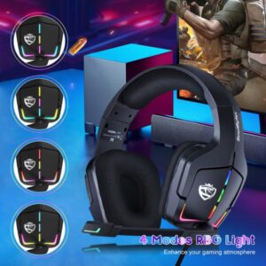 Soulbytes S12 Ps4 Ps5 Pc Xbox One Switch With Microphone Dynamic Rgb Led Effect 3.5mm Wired Stereo Bass Over Ear Mic Gaming Headphones - Image 2