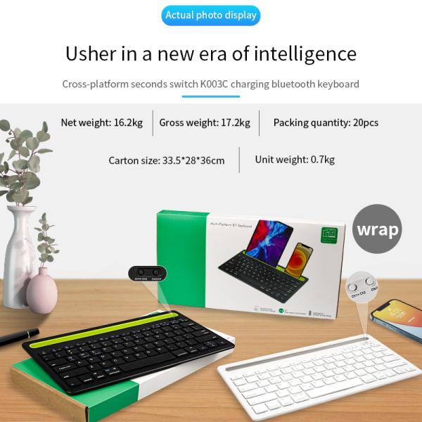 Wireless Bluetooth Keyboard With Phone/tablet Holder Slot - Image 2