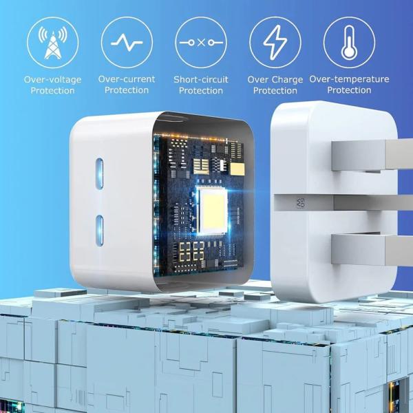 Iphone 14 Pro 3 Pin (uk Pin) 50w Usb-c+c Power Adapter With Usb-c To Lightining Cable - Image 2