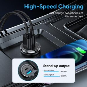 Joyroom C-a35 45w Mini Dual-port Pd+qc 3.0 Ring-pull Fast Car Charger - Image 2