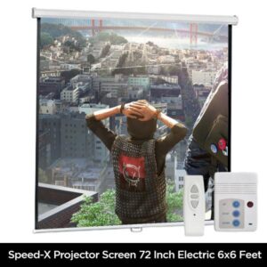 Projector Screen 72 Inch Electric Motorised 6x6 Feet 1:1mw Speed-x - Image 2