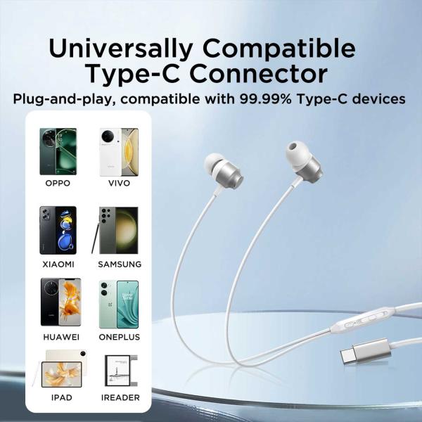 Joyroom-ec06 Type-c Series In-ear Metal Wired Earbuds Black (Copy) - Image 3