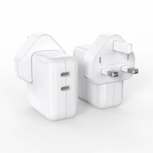 Iphone 35w Uk 3 Pin Dual Type C Fast Charging Pd Adapter - Image 2