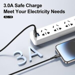 Aspor Ac-18 Usb To Type-c 3a Super Fast Charging Nylon Braided Cable 1m - Image 2