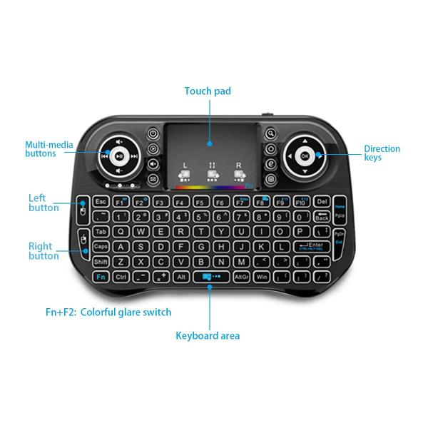 Speedx I10 Mini Wireless+bluetooth Touchpad 7 Color Backlit Light 2.4ghz - Image 3