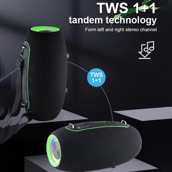 Kisonli K8 50w(30w*1+10w*2) Bt/usb/tf/aux/tws/rgb/eq Deep Bass Subwoofer Large Speaker - Image 3