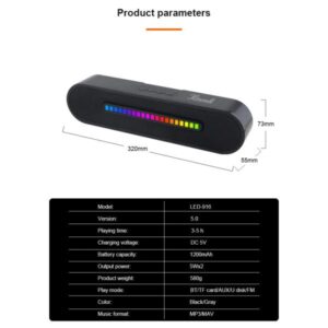 Kisonli Wireless Bluetooth Longbar Speaker Led-916 - Image 3
