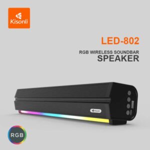 Kisonli Led-802 Rgb Wireless Bt 5.3 Modern Retro Design Soundbar - Image 3