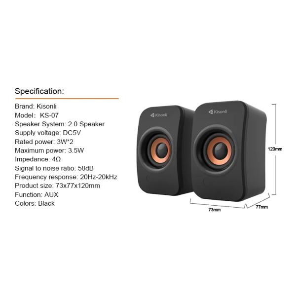 Kisonli Multimedia Usb Loudspeaker Ks-07 - Image 3