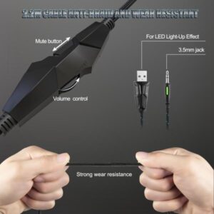Onikuma K19 Rgb Wired Stereo Gaming Headset True Noise Cancellation, Usb+3.5mm Audio Plug For Ps4/pc/xbox One Controller/laptop, Black - Image 3