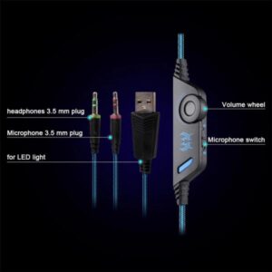 Kotion Each-g2000 Stereo Gaming Headset Deep Bass Computer Gaming Wired Headphone With Led Light & Mic - Image 3