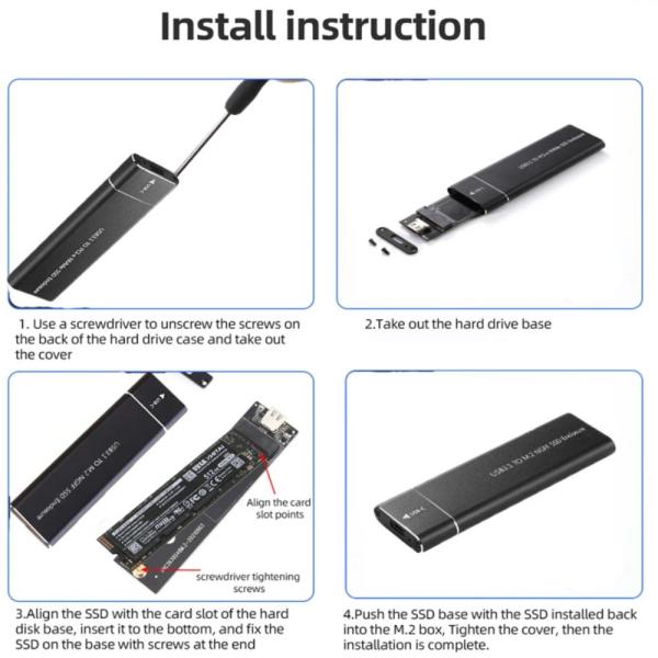 M2 Ssd Enclosure, Usb 3.1 Gen 2 (10 Gbps) - Image 2