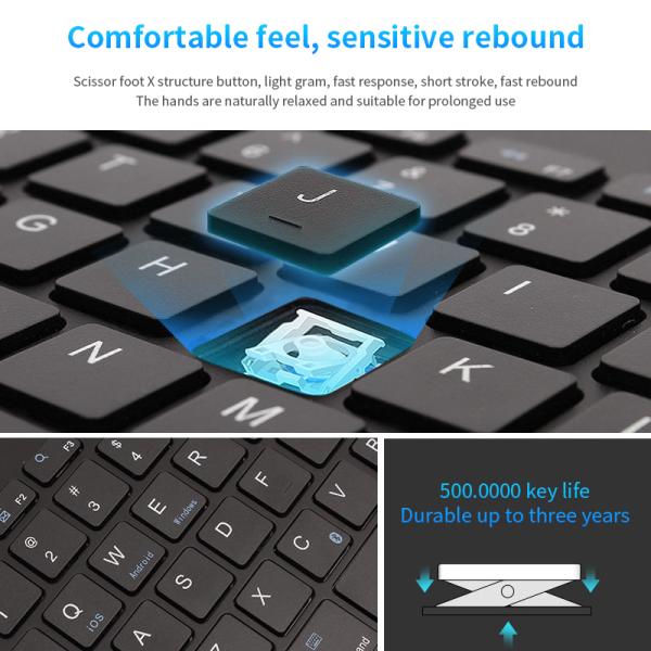 Wireless Bluetooth Keyboard With Phone/tablet Holder Slot - Image 3