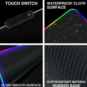Rgb Gaming Mouse Pad Large (800×300×4mm) Led Mousepad With Non-slip Rubber Base Soft Pad - Image 3