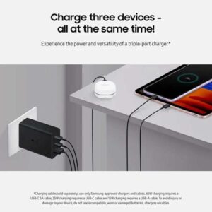 65w Samsung Us Pin Pd Power Adaptor Trio Usb C X 2ports,usb-a Port - Image 3