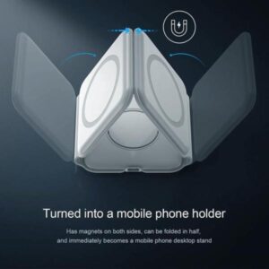 3 In 1 15w Fast Wireless Magnetic Charging Pad For Iphone, Airpods, Smartwatch - Image 3