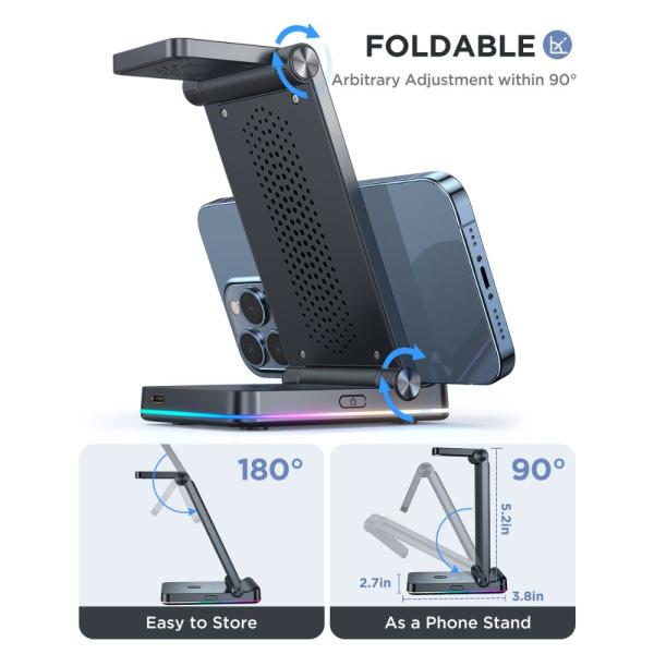 Joyroom Jr-wqn01 15w 3in1 Foldable Wireless Charging Station - Image 3