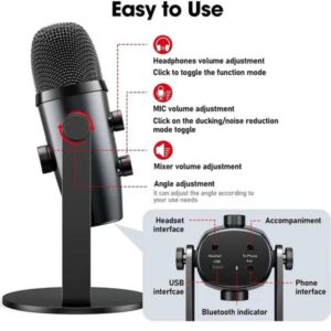 Jmary Mc-pw10 Professional Usb Microphone For Pc And Mobile For Podcasting With Noise Reduction - Image 2