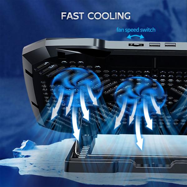 F2 Plus Coolcold Gaming Cooler 3 Big Fans Cooling Pad For 10-15.6 - Image 3