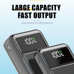 Aspor A316 20000mah 22.5w High Speed Built In Cable Fast Charging Power Bank Black - Image 3
