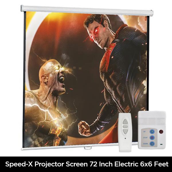 Projector Screen 72 Inch Electric Motorised 6x6 Feet 1:1mw Speed-x - Image 3