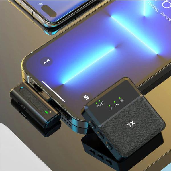 Sx8 2 In 1 Type-c/iphone Single Professional Lavalier Wireless Microphone For Interview, Vlog, Live Mic Noise Reduction - Image 3