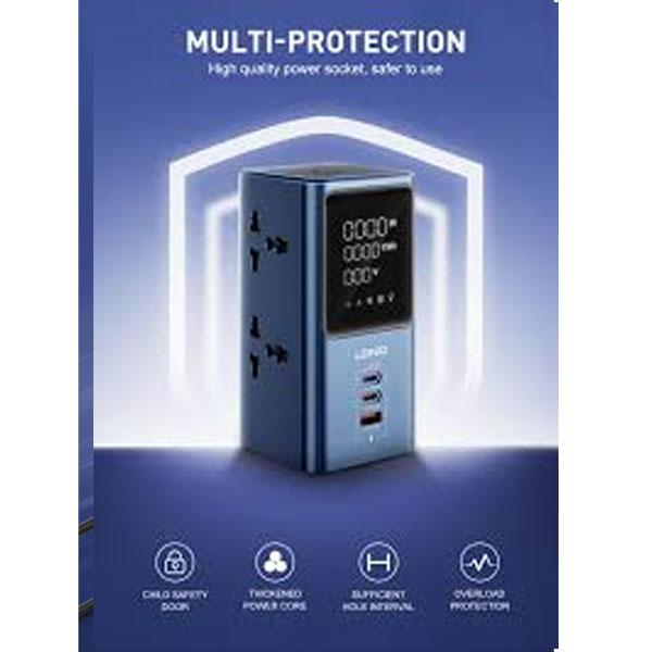 Ldnio Sc2 7-in-1 Power Extension With Fast Charging 4 Sockets 2 Usb-c + 1 Usb-a - Image 3