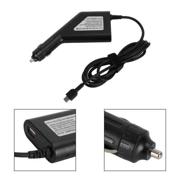 65w Usb-c Universal Laptop Dc Car Charger With Usb Port - Image 2