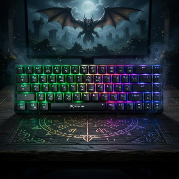 Xtrike Me Gk-995w 68 Keys Wireless 2.4g Bt5.2 Tri Mode Gaming Mechanical Keyboard Black - Image 3