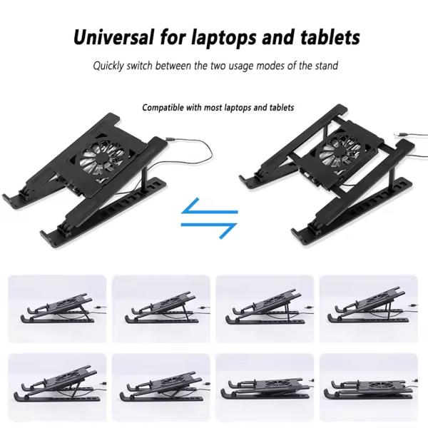 N6 Adjustable High Wind Power And Low Noise Foldable Laptop And Tablet Cooling Fan - Image 4