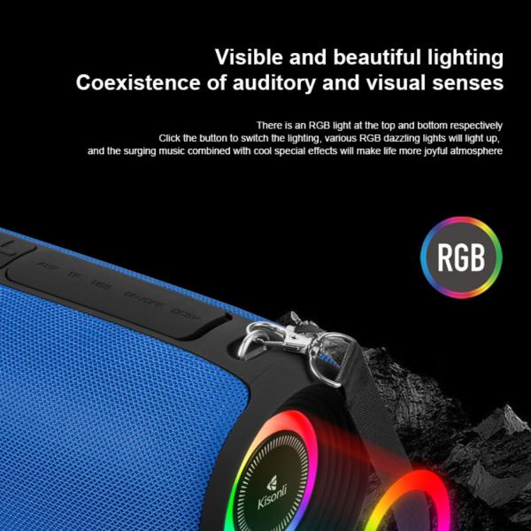 Kisonli Q28 10w Bt/fm/usb/tf/tws/rgb Bluetooth Super Bass Speaker - Image 3