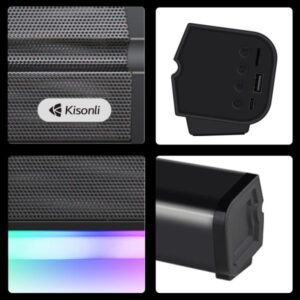 Kisonli Led-802 Rgb Wireless Bt 5.3 Modern Retro Design Soundbar - Image 4