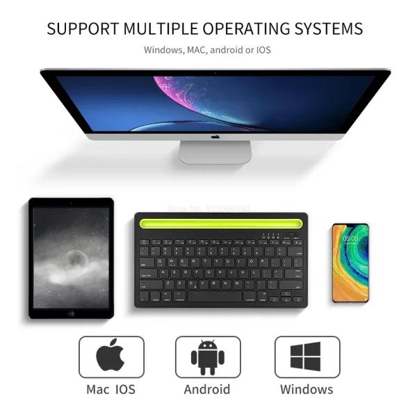 Wireless Bluetooth Keyboard With Phone/tablet Holder Slot - Image 4