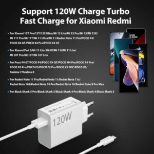 Xiaomi 120w Eu Plug Qc3.0 Fast Quick Turbo Charger With Cable - Image 4