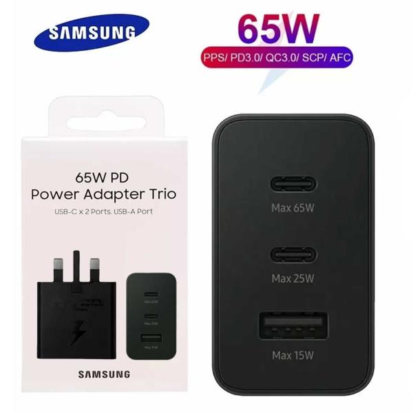 65w Samsung Uk Pin Pd Power Adaptor Trio Usb C X 2ports, Usb-a Port - Image 4