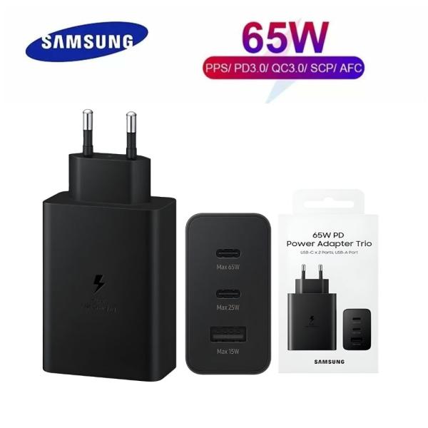 Samsung 65w Eu Pin Pd Power Adaptor Trio 2 Type-c & Usb-a Port - Image 4