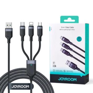 Joyroom S-1t3018a18 Multi-use 3.5a Usb-a To Lightning+type-c+micro 3-in-1 Data Cable1 2m-black - Image 4