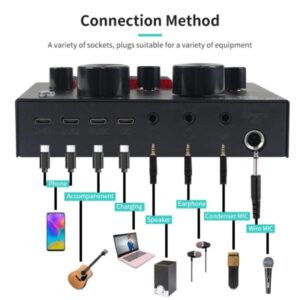 V8 Bm-800 Podcast Mic Set With Live Sound Card,condenser Microphone With Rechargeable 12 Kinds Of Auxiliary Background For Karaoke Singing, Youtube Recording Mic - Image 4