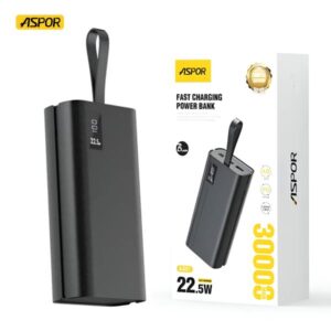 Aspor A337 22.5w Pd 30000mah Fast Charge Power Bank Lcd Display Black - Image 2