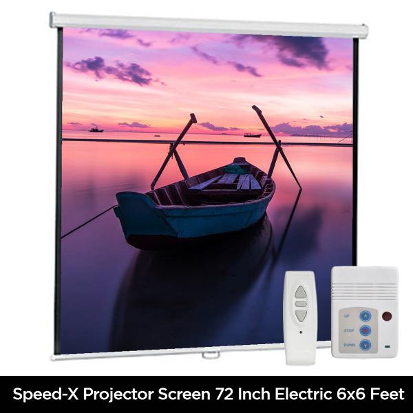 Projector Screen 72 Inch Electric Motorised 6x6 Feet 1:1mw Speed-x - Image 4
