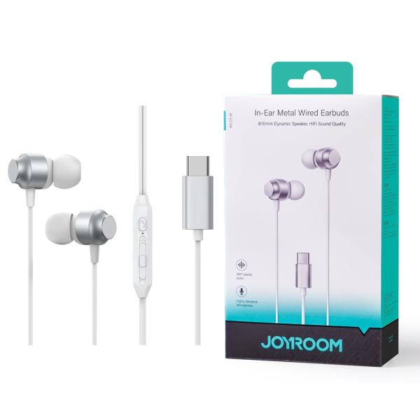 Joyroom-ec06 Type-c Series In-ear Metal Wired Earbuds Black (Copy) - Image 2