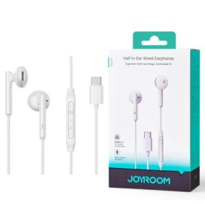 Joyroom-ec05 Type-c Series Half In-ear Wired Earphones-white - Image 4