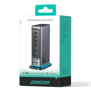 Joyroom Tcm02 65w 6 Port Eu Plug Usb Desktop Charger Gan Fast Charging Station Hub - Image 4
