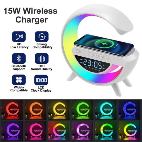 Bt3401 Led Wireless Phone Charger Bluetooth Speaker - Image 4