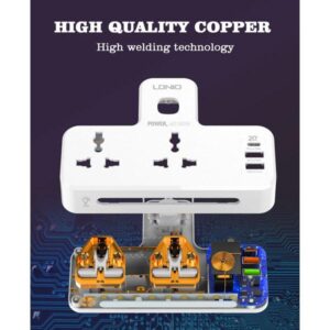 New 304puc Speed-x Premium Portable Power Strip 3socket+3usb+1type-c Port - Image 2